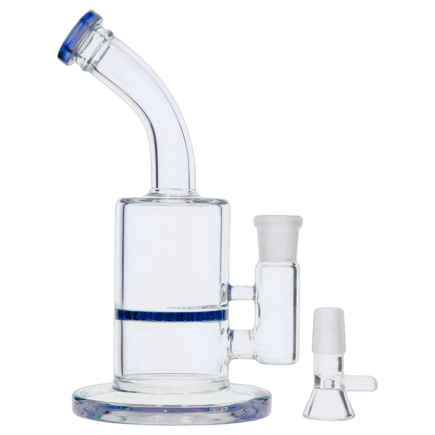 Bent Neck with Honeycomb Perc Water Pipe - Green - 9 in.