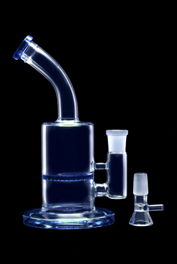 Bent Neck with Honeycomb Perc Water Pipe - Green - 9 in.