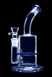 Bent Neck with Honeycomb Perc Water Pipe - Green - 9 in.