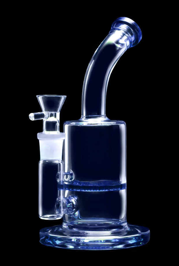 Bent Neck with Honeycomb Perc Water Pipe - Green - 9 in.