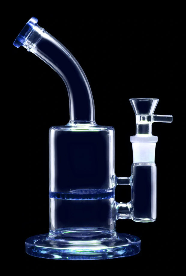 Bent Neck with Honeycomb Perc Water Pipe - Green - 9 in.