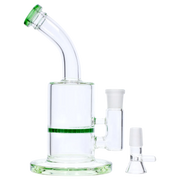 Bent Neck with Honeycomb Perc Water Pipe - Green - 9 in.