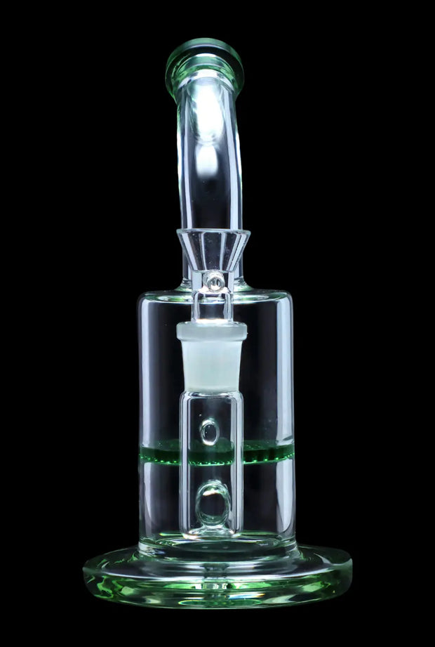 Bent Neck with Honeycomb Perc Water Pipe - Green - 9 in.