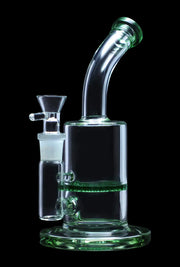 Bent Neck with Honeycomb Perc Water Pipe - Green - 9 in.