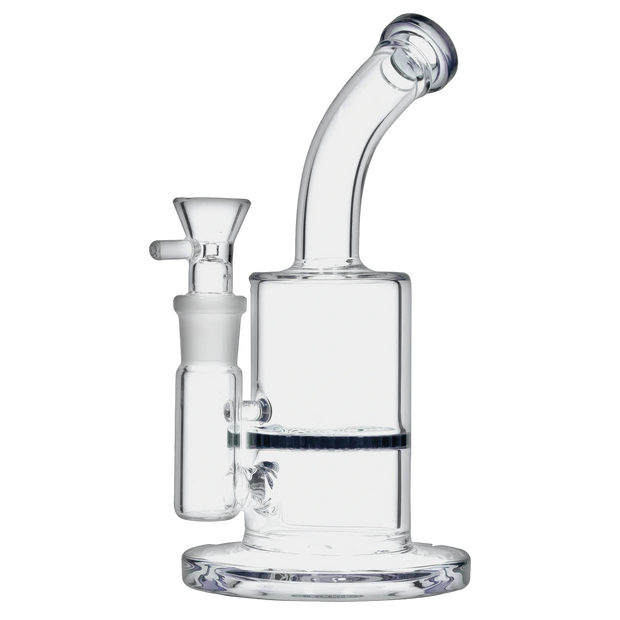 Bent Neck with Honeycomb Perc Water Pipe - Green - 9 in.