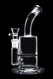 Bent Neck with Honeycomb Perc Water Pipe - Green - 9 in.
