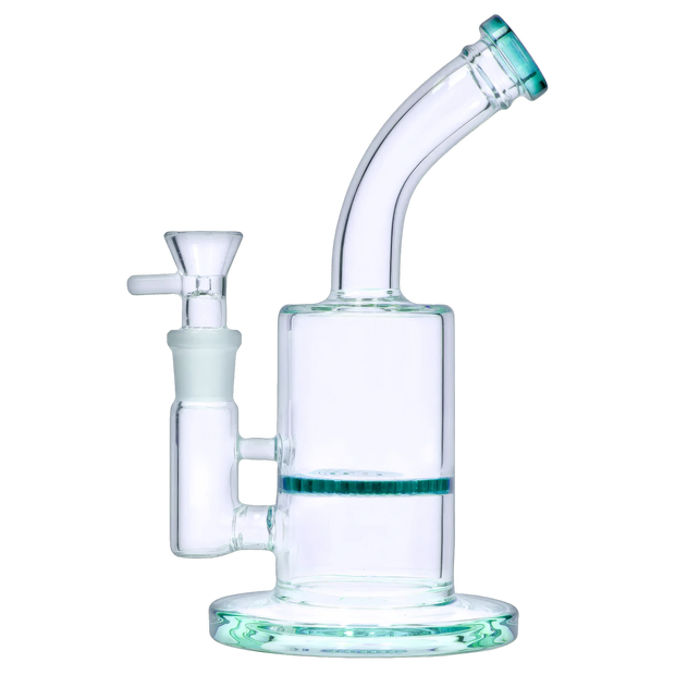 Bent Neck with Honeycomb Perc Water Pipe - Green - 9 in.