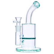 Bent Neck with Honeycomb Perc Water Pipe - Green - 9 in.