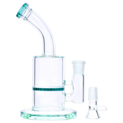 Bent Neck with Honeycomb Perc Water Pipe - Green - 9 in.