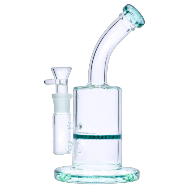 Bent Neck with Honeycomb Perc Water Pipe - Green - 9 in.