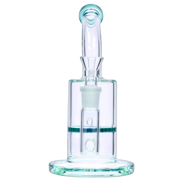 Bent Neck with Honeycomb Perc Water Pipe - Green - 9 in.