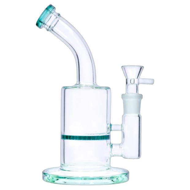 Bent Neck with Honeycomb Perc Water Pipe - Green - 9 in.