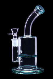 Bent Neck with Honeycomb Perc Water Pipe - Green - 9 in.