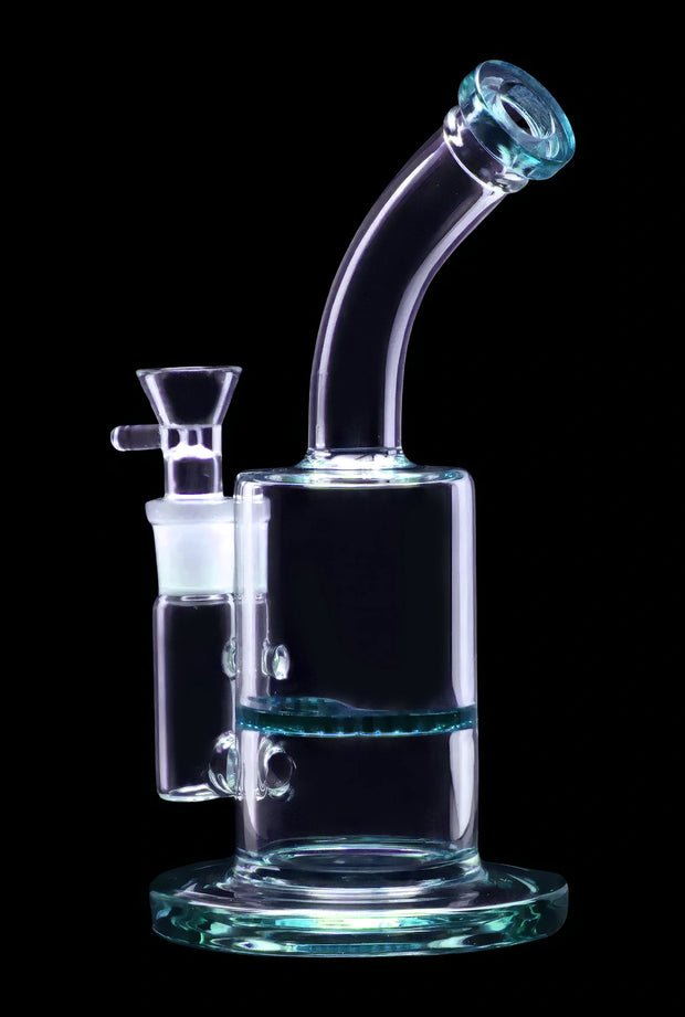 Bent Neck with Honeycomb Perc Water Pipe - Green - 9 in.
