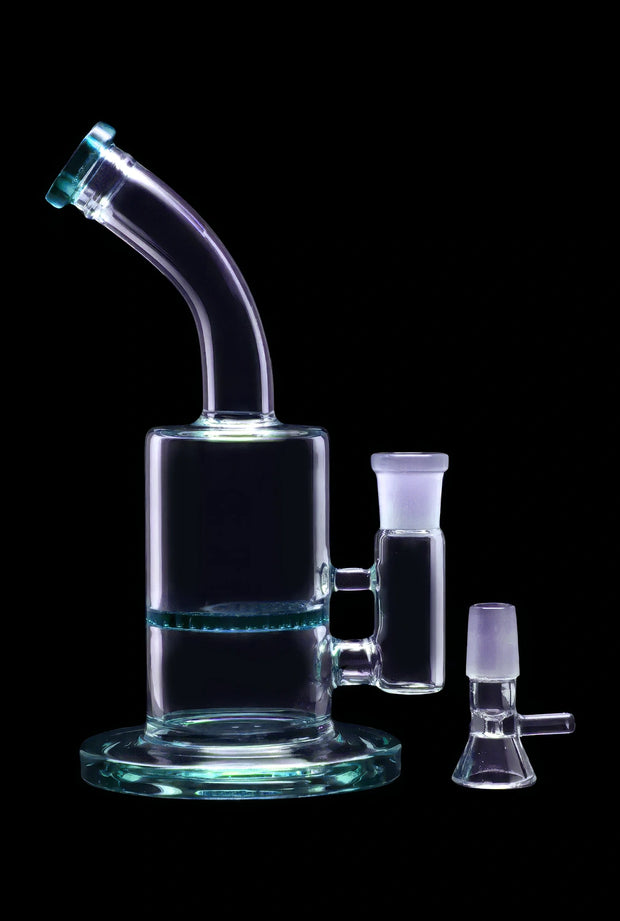 Bent Neck with Honeycomb Perc Water Pipe - Green - 9 in.