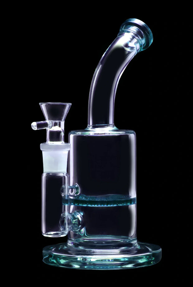 Bent Neck with Honeycomb Perc Water Pipe - Green - 9 in.