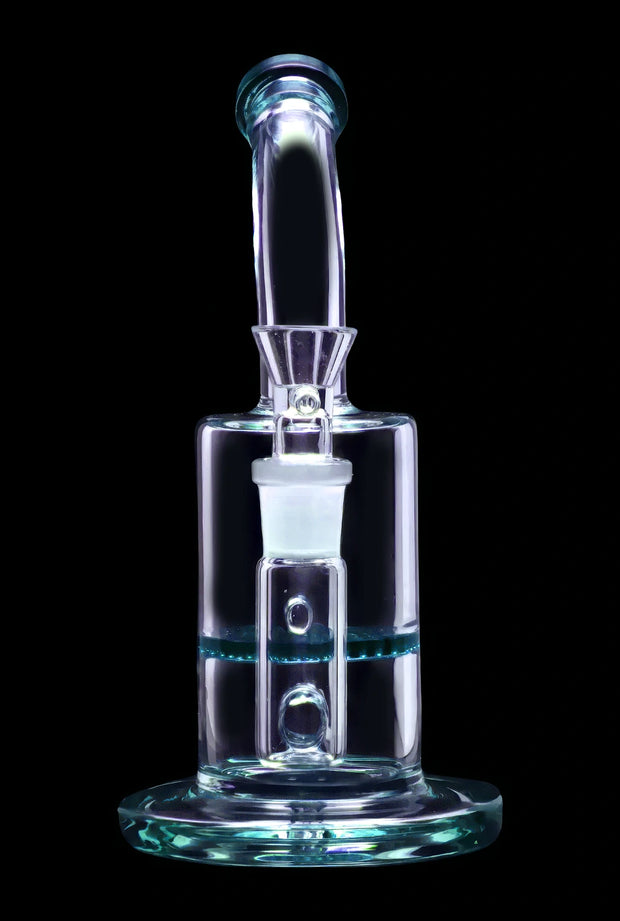 Bent Neck with Honeycomb Perc Water Pipe - Green - 9 in.