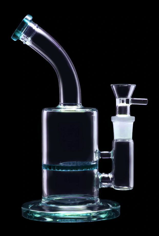 Bent Neck with Honeycomb Perc Water Pipe - Green - 9 in.