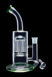 Bent Neck with Matrix Perc & Colour Accents Water Pipe - Teal - 8 in.