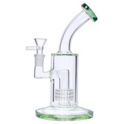 Bent Neck with Matrix Perc & Colour Accents Water Pipe - Teal - 8 in.