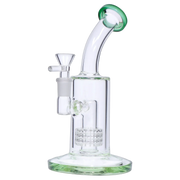 Bent Neck with Matrix Perc & Colour Accents Water Pipe - Teal - 8 in.
