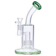 Bent Neck with Matrix Perc & Colour Accents Water Pipe - Teal - 8 in.