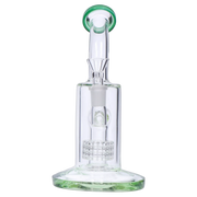Bent Neck with Matrix Perc & Colour Accents Water Pipe - Teal - 8 in.