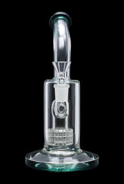 Bent Neck with Matrix Perc & Colour Accents Water Pipe - Teal - 8 in.
