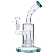 Bent Neck with Matrix Perc & Colour Accents Water Pipe - Teal - 8 in.