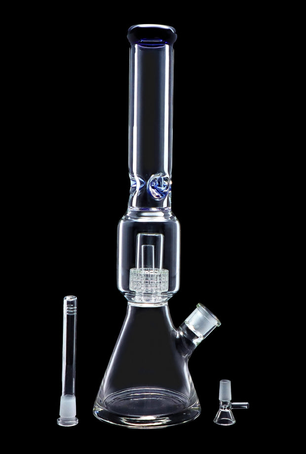 Beaker with Perc & Colour Mouthpiece - Blue - 16 in.