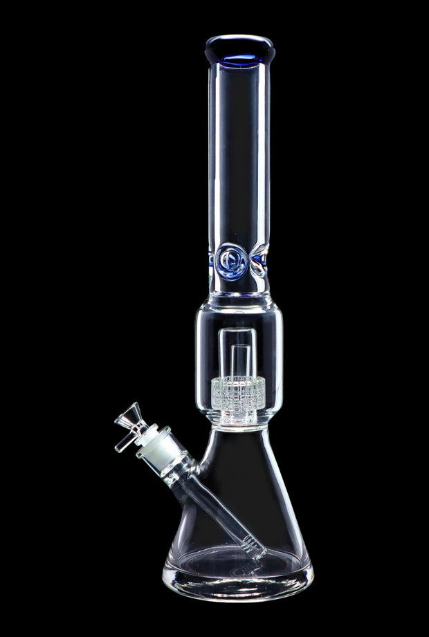 Beaker with Perc & Colour Mouthpiece - Blue - 16 in.