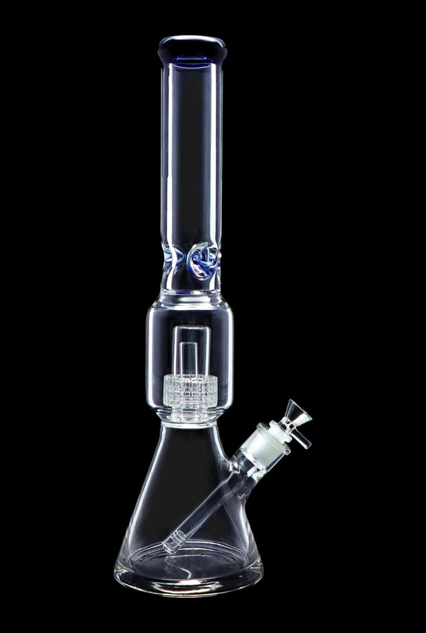 Beaker with Perc & Colour Mouthpiece - Blue - 16 in.