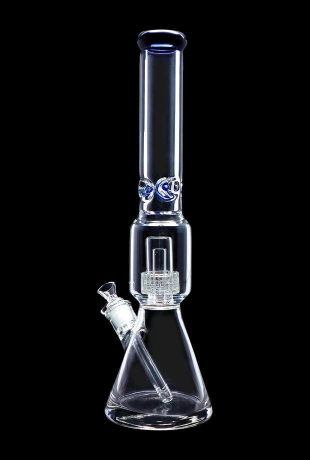 Beaker with Perc & Colour Mouthpiece - Blue - 16 in.