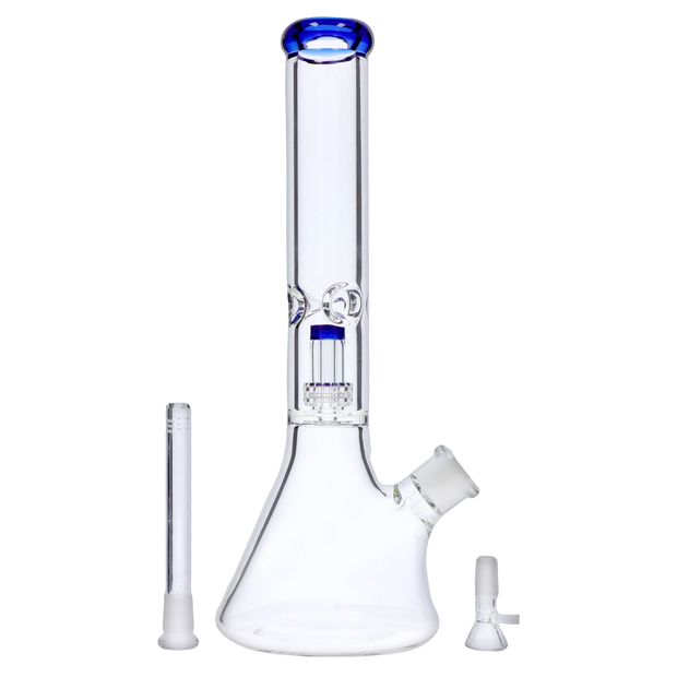 7mm Beaker with Matrix Perc Water Pipe - Blue - 16 in.