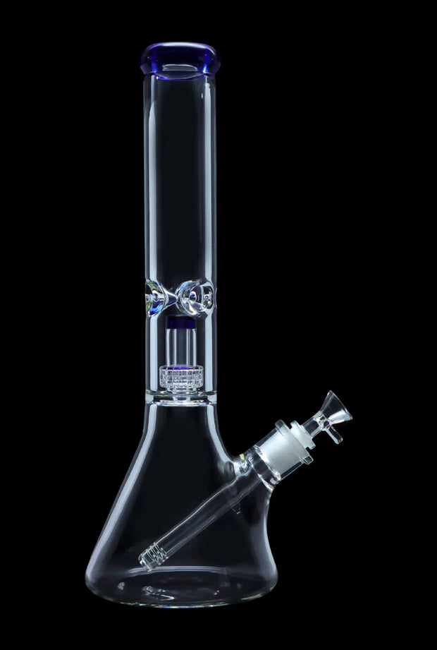 7mm Beaker with Matrix Perc Water Pipe - Green - 16 in.