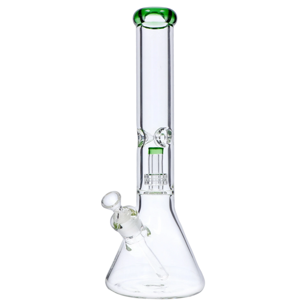 7mm Beaker with Matrix Perc Water Pipe - Green - 16 in.