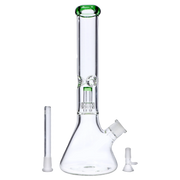 7mm Beaker with Matrix Perc Water Pipe - Green - 16 in.