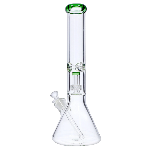 7mm Beaker with Matrix Perc Water Pipe - Green - 16 in.