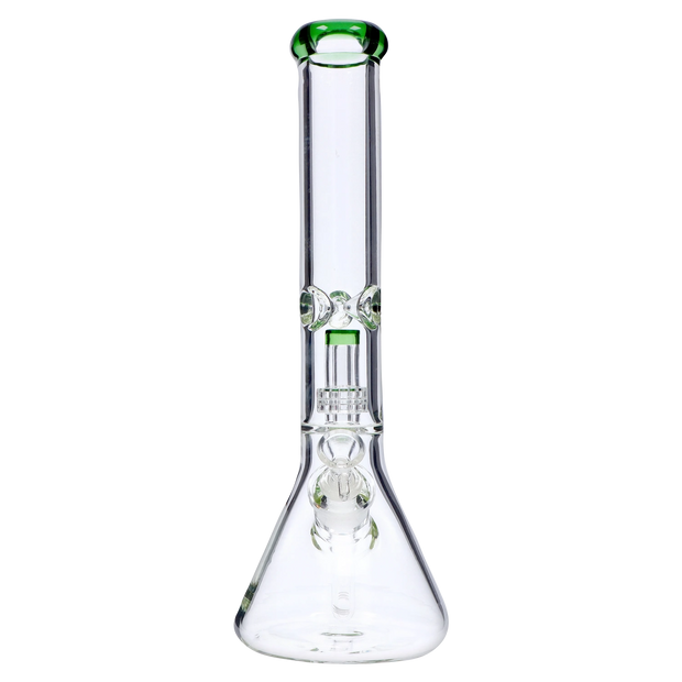 7mm Beaker with Matrix Perc Water Pipe - Green - 16 in.