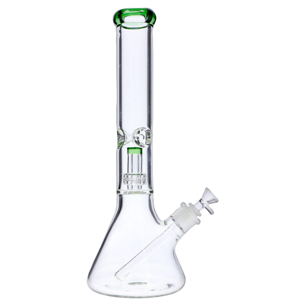 7mm Beaker with Matrix Perc Water Pipe - Green - 16 in.