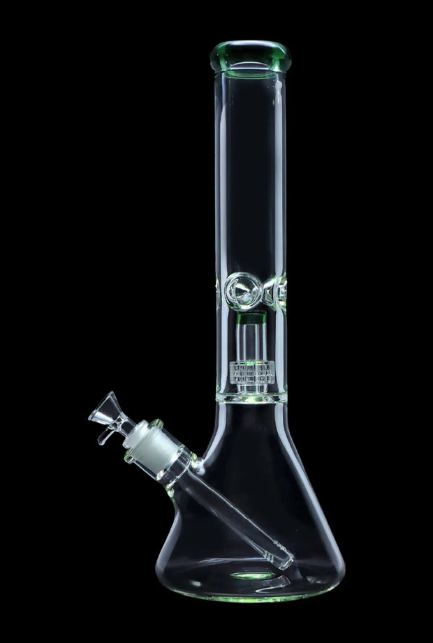 7mm Beaker with Matrix Perc Water Pipe - Green - 16 in.