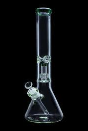 7mm Beaker with Matrix Perc Water Pipe - Green - 16 in.