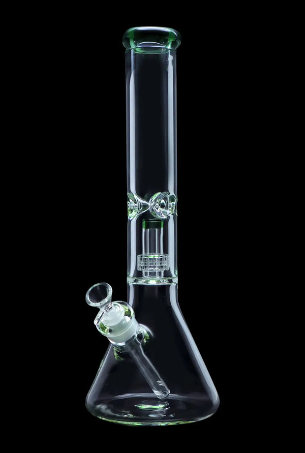 7mm Beaker with Matrix Perc Water Pipe - Green - 16 in.
