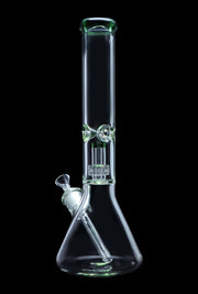 7mm Beaker with Matrix Perc Water Pipe - Green - 16 in.