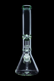 7mm Beaker with Matrix Perc Water Pipe - Green - 16 in.