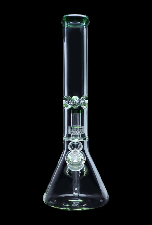 7mm Beaker with Matrix Perc Water Pipe - Green - 16 in.