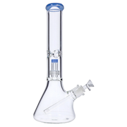 7mm Beaker with Matrix Perc Water Pipe - Blue Jade - 16 in.