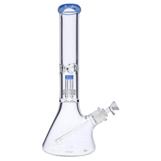 7mm Beaker with Matrix Perc Water Pipe - Blue Jade - 16 in.
