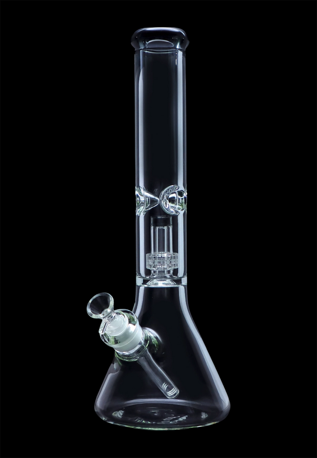 7mm Beaker with Matrix Perc Water Pipe - Green - 16 in.