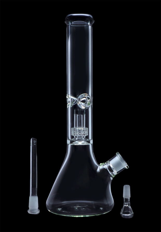 7mm Beaker with Matrix Perc Water Pipe - Green - 16 in.